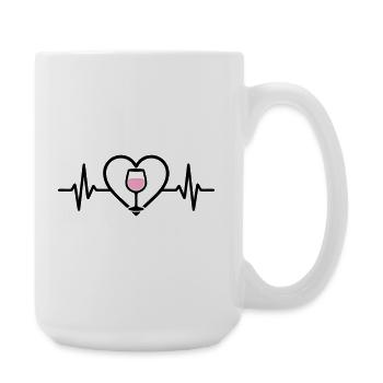 Wine Wine Glass Heart Rosé Wine - Large Mug 440 ml - white - Right