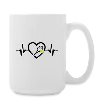 Tennis Heart Racket Ball Sports Passion - Large Mug 440 ml - white - Right