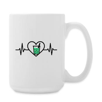 Bubble Tea Heart Boba Drink Sweet Trend - Large Mug 440 ml - white - Right
