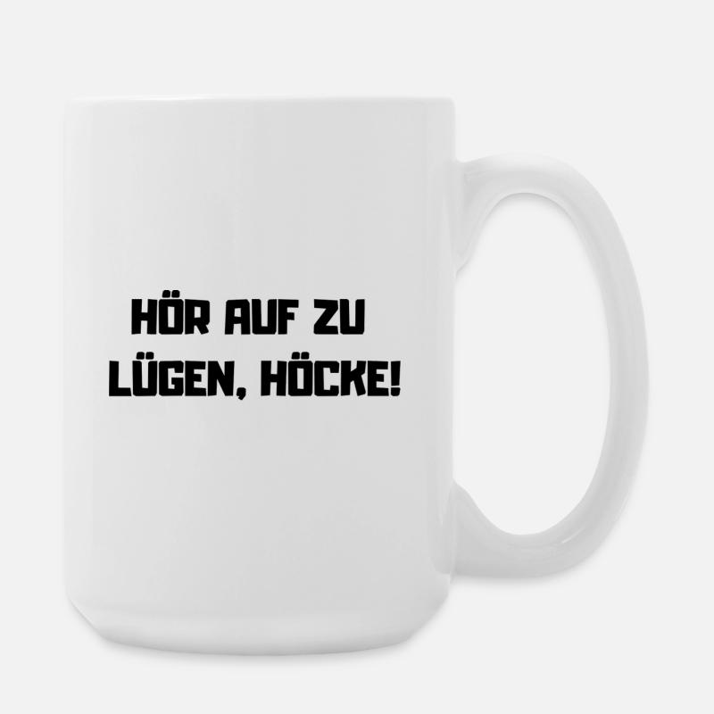 Stop Lying – Protest Slogan against AfD - Large Mug 440 ml - white