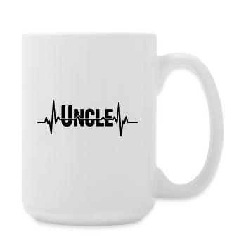 Uncle lettering with heartbeat - Large Mug 440 ml - white - Right