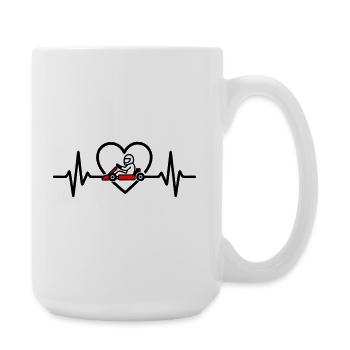 Herz Kart – Leidenschaft Racing - Große Tasse 440 ml - Weiß - Rechts