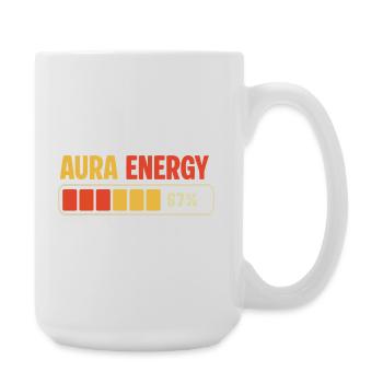 Aura Energy 67 Meme Funny Gen Alpha Six Seven 67  - Large Mug 440 ml - white - Right