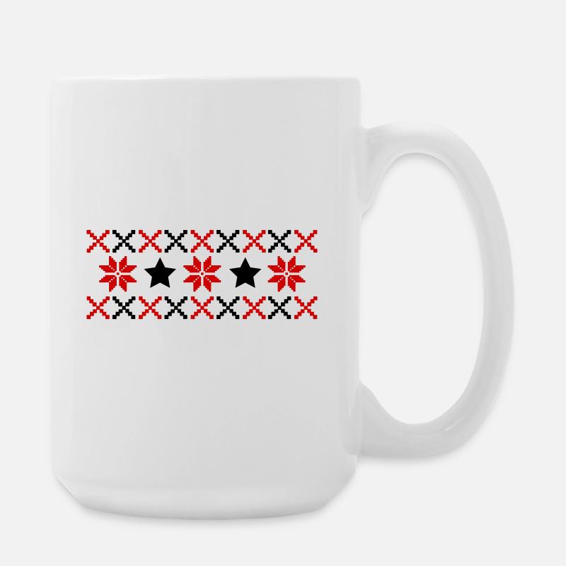 Norweger Muster Winter - Große Tasse 440 ml - Weiß