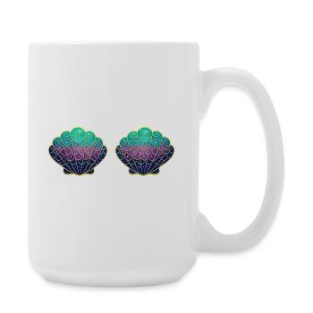Meerjungfrau Kostüm Damen Karneval Fasching Süß - Große Tasse 440 ml - Weiß - Rechts