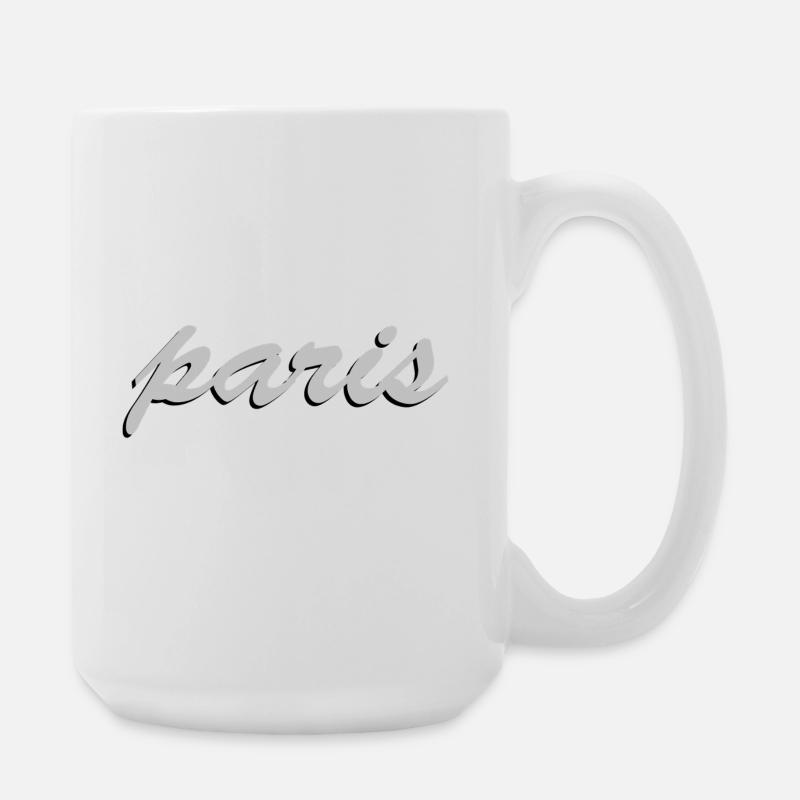 Paris Champ de Mars Vintage Script - Grande tasse 440 ml - blanc