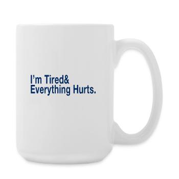 Relatable Fatigue Quote in Deep Blue - Large Mug 440 ml - white - Right