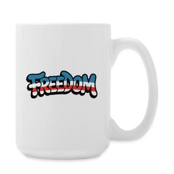 Freedom Typography Statement Design - Large Mug 440 ml - white - Right