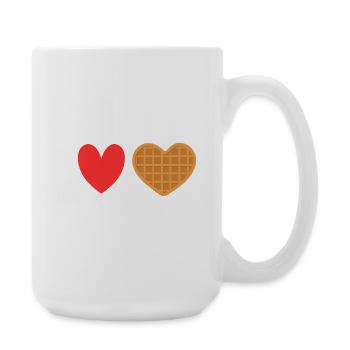 I Love Waffles Heart Waffle Breakfast - Large Mug 440 ml - white - Right