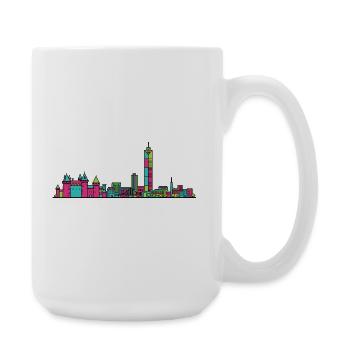 Moderne Linienkunst der Stadtsilhouette von Nantes City - Große Tasse 440 ml - Weiß - Rechts