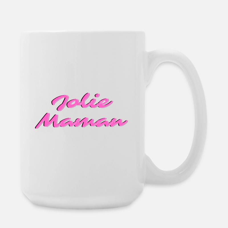 Hübsche neonrosa Mama - Große Tasse 440 ml - Weiß
