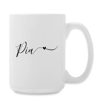 Pia Name First Name Decorative - Large Mug 440 ml - white - Right