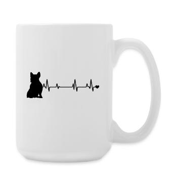 Hund - Große Tasse 440 ml - Weiß - Rechts