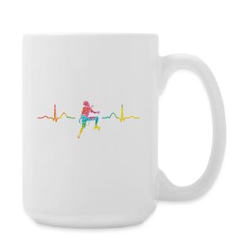 Boulderer heartbeat Bouldering Bouldering - Large Mug 440 ml - white - Right