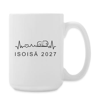 Opa 2027 Herzschlag Schwangerschaft Finnisch - Große Tasse 440 ml - Weiß - Rechts