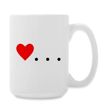 Cœur à trois points – Conception de symboles - Grande tasse 440 ml - blanc - Droite