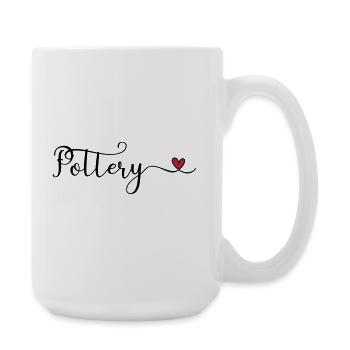Don de typographie Pottery Heart - Grande tasse 440 ml - blanc - Droite