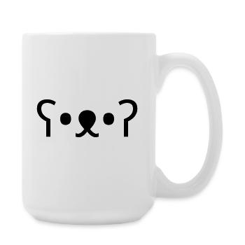 Kuma Bear ʕ•ᴥ•ʔ Cute Bear Emoticon - Large Mug 440 ml - white - Right
