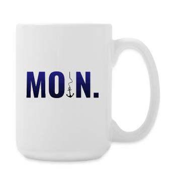 BONJOUR. avec ancre et point - Grande tasse 440 ml - blanc - Droite