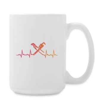 Chauffagiste Sunset battement de coeur de plombier - Grande tasse 440 ml - blanc - Droite