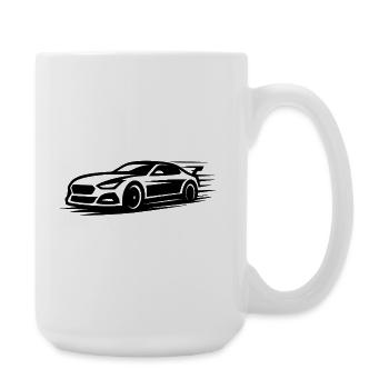 Elegant Sports Car Silhouette Design - Large Mug 440 ml - white - Right