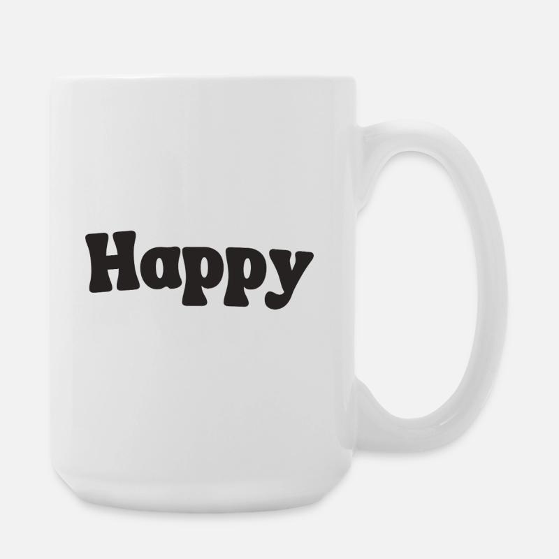 Happy - Große Tasse 440 ml - Weiß