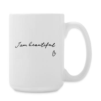 Je suis belle - Lettrage à la main - Grande tasse 440 ml - blanc - Droite