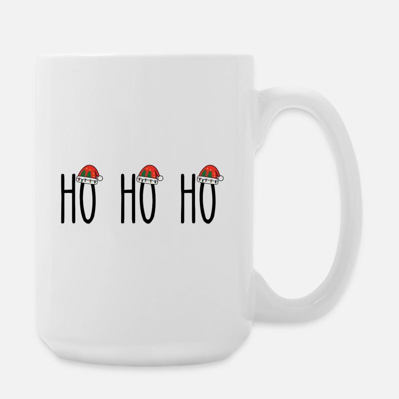 HO HO HO - Hat - Large Mug 440 ml - white