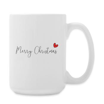 WEIHNACHTEN. FROHE WEIHNACHTEN. FROHE WEIHNACHTEN. TANNE. NATUR. - Große Tasse 440 ml - Weiß - Rechts