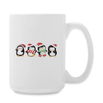 Lustige Pinguin Weihnachten - Große Tasse 440 ml - Weiß - Rechts