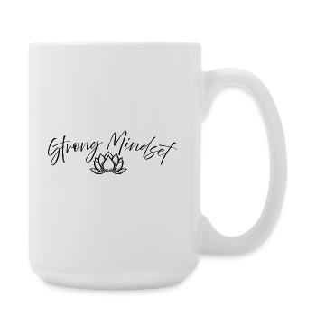 Strong Mindset – Meditation Lotus Design - Große Tasse 440 ml - Weiß - Rechts