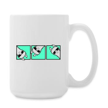 Lama Cool Guckend Sonnenbrille Trio Freunde Team - Große Tasse 440 ml - Weiß - Rechts