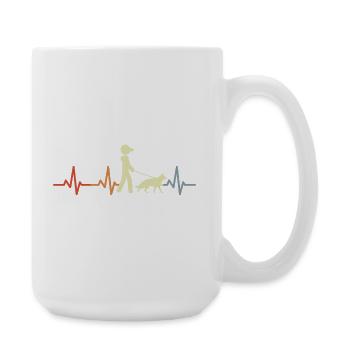 Cardiogramme du berger allemand - Grande tasse 440 ml - blanc - Droite