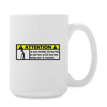 Pensioniert - Große Tasse 440 ml - Weiß - Rechts