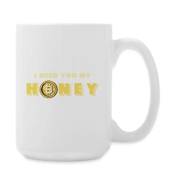 Honey and Bitcoin Design - Large Mug 440 ml - white - Right