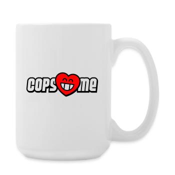 Cops love me (Farben änderbar) - Große Tasse 440 ml - Weiß - Rechts