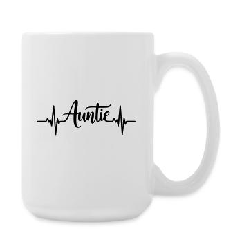Auntie Heartbeat – Aunt Gift - Large Mug 440 ml - white - Right