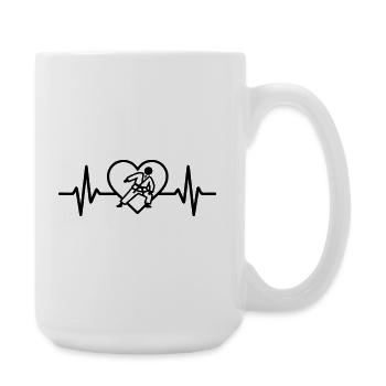 Herz Judo – Leidenschaft Kampfsport - Große Tasse 440 ml - Weiß - Rechts