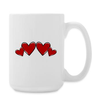 Herzen Symbol Liebe - Große Tasse 440 ml - Weiß - Rechts