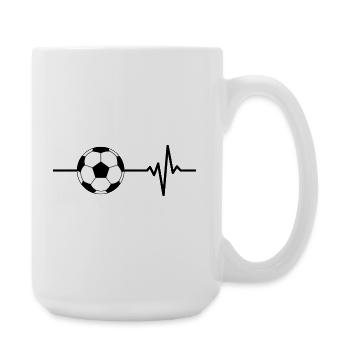 Fußball ist mein Leben, Herzschlag, Bundesliga - Große Tasse 440 ml - Weiß - Rechts