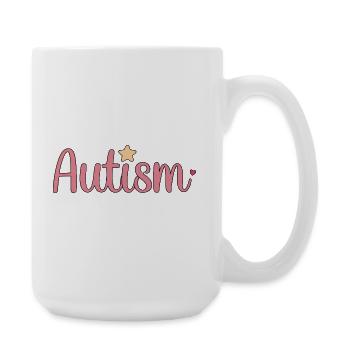 Pink Autism with Star - Large Mug 440 ml - white - Right