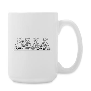 Dining Alpakas Line Art - Große Tasse 440 ml - Weiß - Rechts