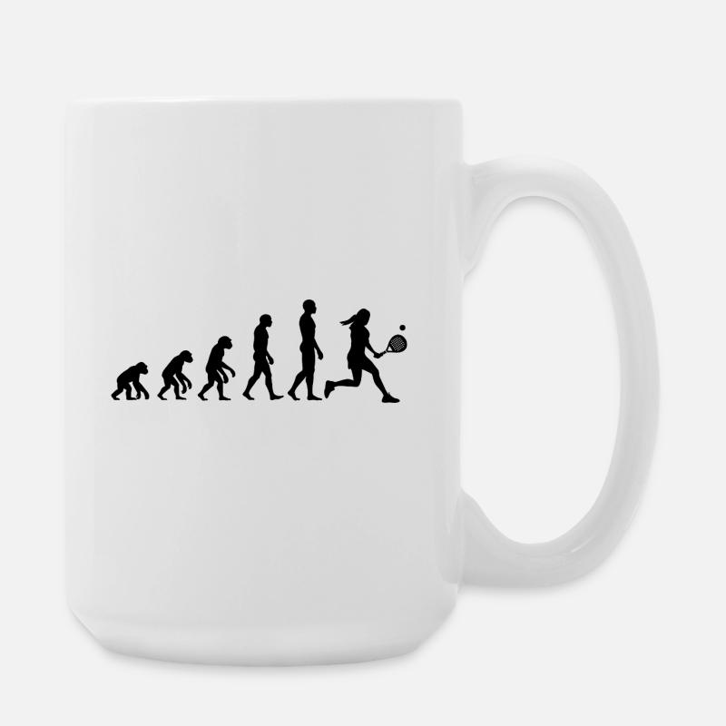 Padel Evolution, Vom Affen zur Padel Queen - Große Tasse 440 ml - Weiß