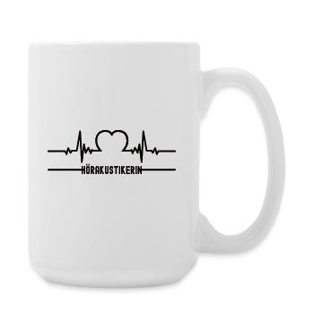 Heartbeat Hearing Aid Acoustician Heart Hearing Aid Acoustician Women - Large Mug 440 ml - white - Right