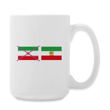 Flag cross Iran – graphic cross-stop - Large Mug 440 ml - white - Right
