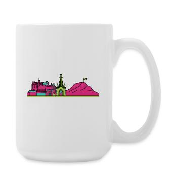 Edinburgh City Skyline Castle Moderne Linienkunst - Große Tasse 440 ml - Weiß - Rechts