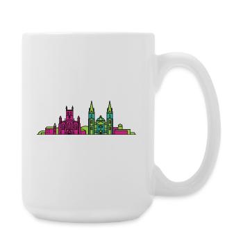 Paisley City Skyline Abbey Moderne Linienkunst - Große Tasse 440 ml - Weiß - Rechts