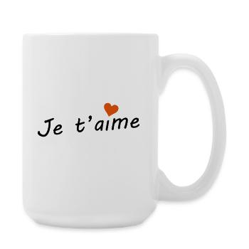 Je t'aime  - Grande tasse 440 ml - blanc - Droite
