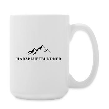 Härzbluetbündner, Stolzer Bündner aus Graubünden - Große Tasse 440 ml - Weiß - Rechts