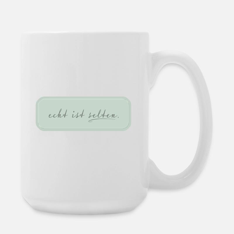 echt ist selten – minimalistische Typografie - Große Tasse 440 ml - Weiß
